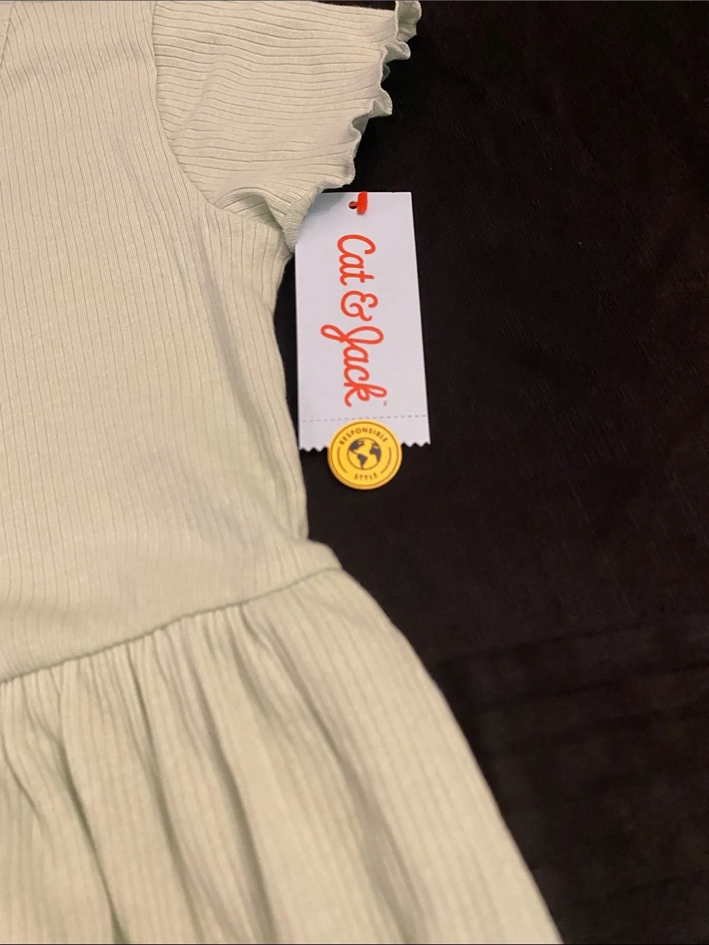 Cat & Jack Light Mint Ribbed Knit Girls' Dress